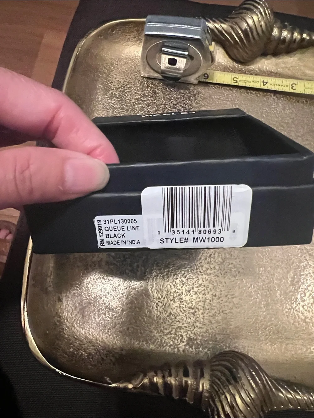 #2208**Classic Black Leather Wallet - Unbranded